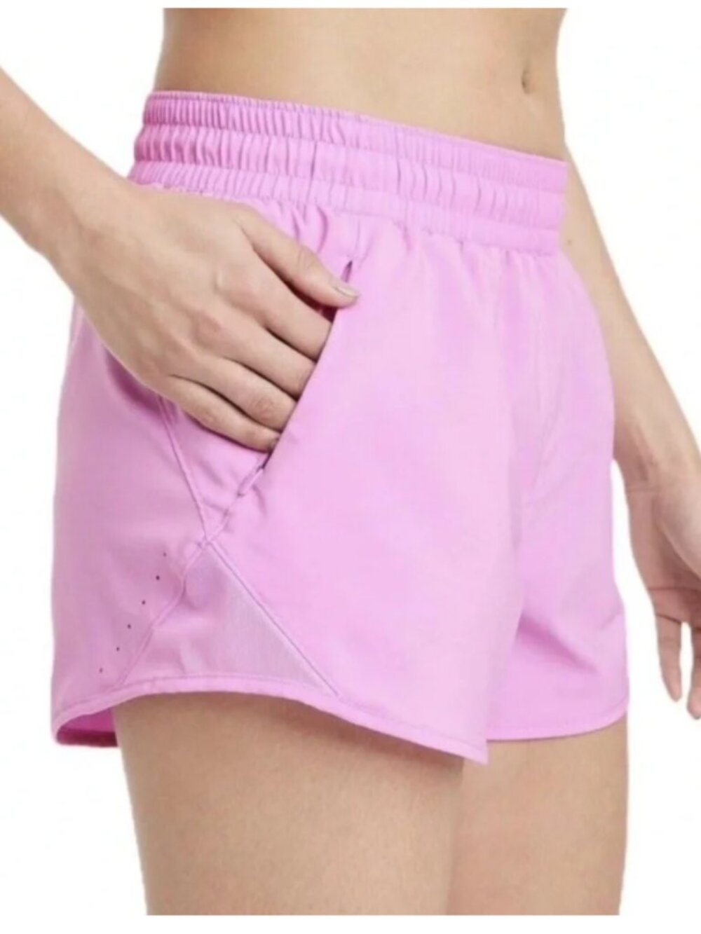 All in Motion Women's Mid Rise Flex Stretch Run Shorts Pink Size Large NWT